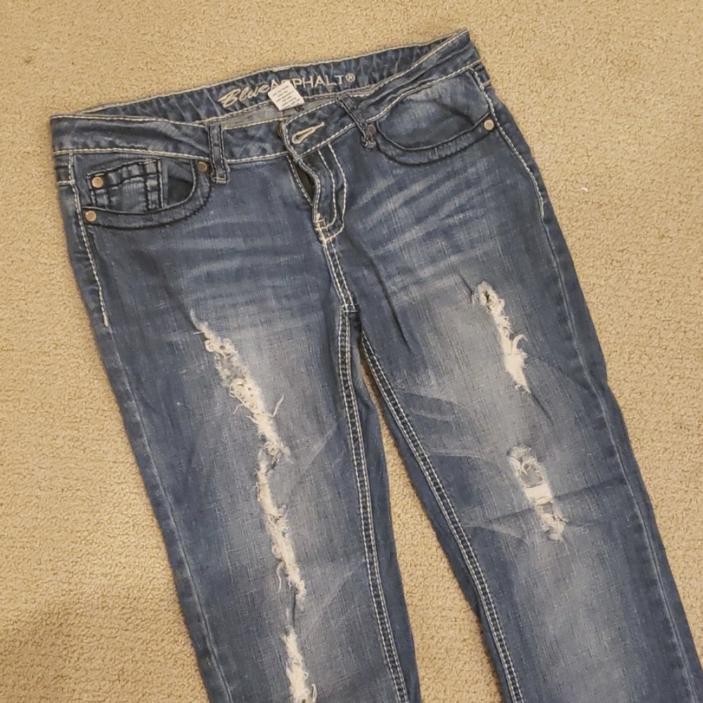 Asphalt jeans distressed